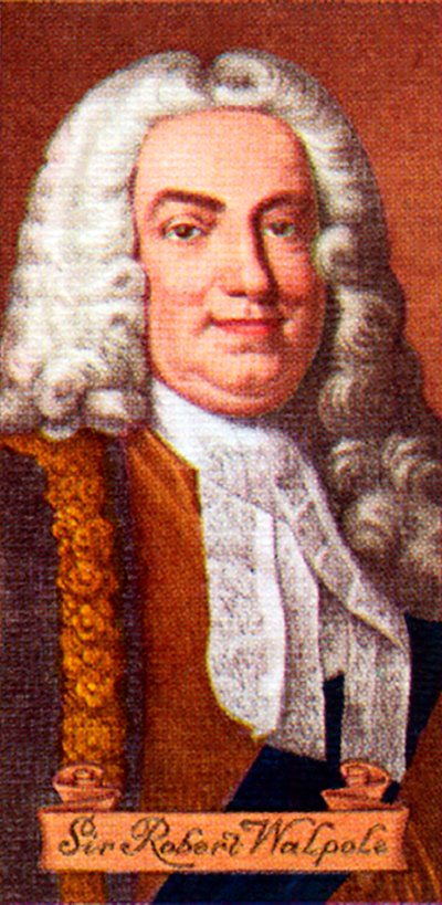 Sir Robert Walpole, hentet fra en serie sigarettkort, 1935 av Unbekannt
