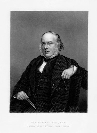 Sir Rowland Hill , britisk lærer, brosjyre og skaper av penny porto, 1800-tallet av Unbekannt