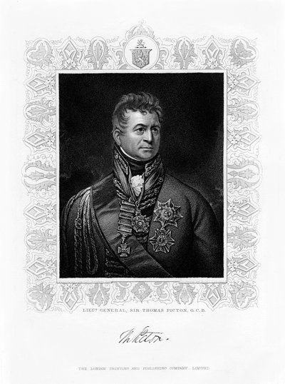 Sir Thomas Picton, britisk militærleder, 1800-tallet av Unbekannt