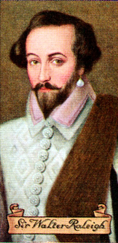 Sir Walter Raleigh, hentet fra en serie sigarettkort, 1935 av Unbekannt