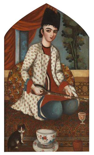 Sitarspiller, c. 1830-1840. av Unbekannt