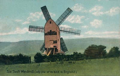 Six Swift Windmill, Kingston, nær Lewes, Sussex, c1905. av Unbekannt