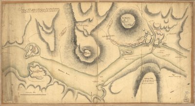 Sketch of Forts Clinton & Montgomery, stormet 6. oktober. 1777 av troppene under kommando av Sir Henry Clinton, K.B., generalløytnant for H. Maj.-styrker og øverstkommanderende for New Yorck og dets avhengigheter. av Unbekannt