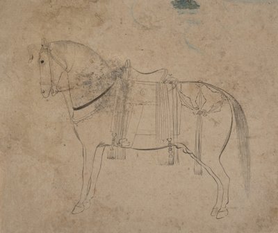 Skisse av en hest, sent på 1700-tallet. av Unbekannt