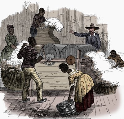 Slavearbeid på en bomullsplantasje i de sørlige delstatene i Amerika, 1860 av Unbekannt