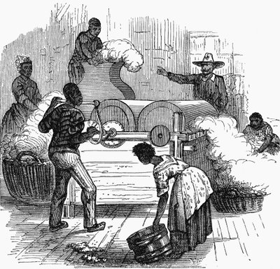 Slavearbeid på en bomullsplantasje i de sørlige delstatene i Amerika, 1860 av Unbekannt