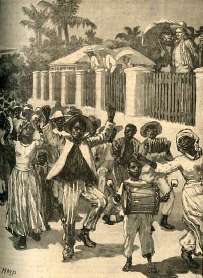 Slaverifrigjøringsfestival i Barbados, c1834 c1890. av Unbekannt