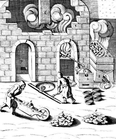 Smelting av kobber, 1683 av Unbekannt