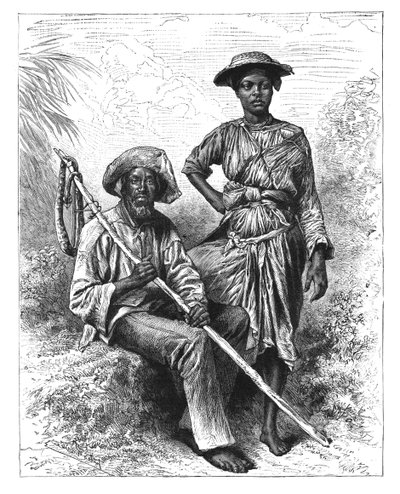 Snake Catcher and Charcoal Girl, Martinique, c1890 av Unbekannt