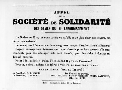 Societe de Solidarite, fra franske politiske plakater fra Paris-kommunen, mai 1871 av Unbekannt