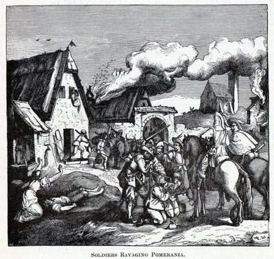 Soldater herjer i Pommern, 1882 av Unbekannt