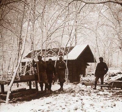 Soldater i snøen, Foret de la Reine, Frankrike, c1914-c1918 av Unbekannt