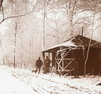 Soldater i snøen, Marquenterre, Nord-Frankrike, c1914-c1918 av Unbekannt