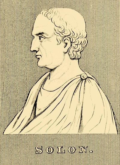 Solon, c630-c560 f.Kr., 1830. av Unbekannt