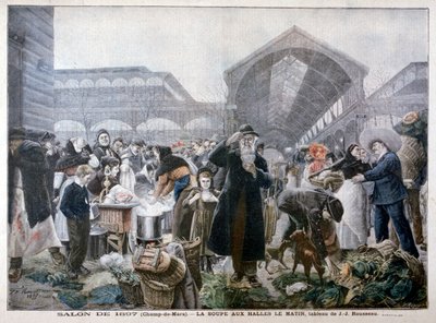 Suppestativ på Les Halles-markedet om morgenen, 1897 av Unbekannt