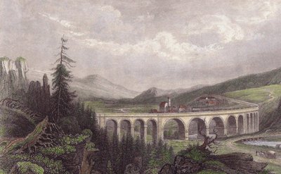 Sørlige jernbane. Viaduct Payerbach, Semmering av Unbekannt