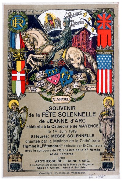Suvenir fra en festival for å hedre Jeanne d