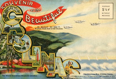 Souvenir of the Beautiful Carolinas postkort, 1942. av Unbekannt