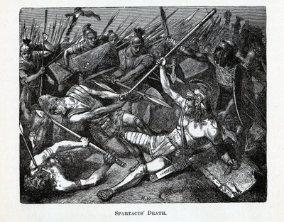 Spartacus død, 1882 av Unbekannt