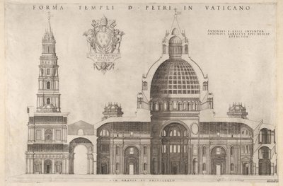 The Mirror of Roman Magnificence: Design for Basilica of St. Peter Peters i Vatikanet, 1514 av Unbekannt