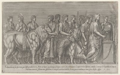 Mirror of Roman Magnificence: Sacrifice on the Campus Martius, 1500-tallet., 1500-tallet. av Unbekannt