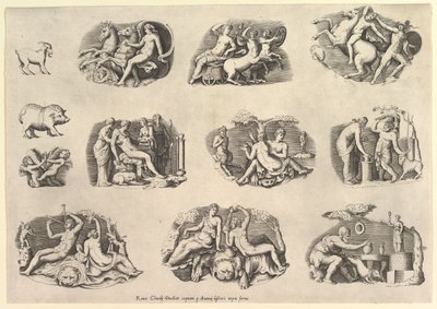 Speil av romersk storhet: Motiver etter Antikv..., henrettet ca. 1550-77, trykt etter 1577. av Unbekannt