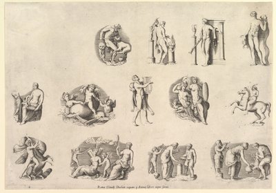 Speil av romersk storhet: Motiver etter Antikv..., henrettet ca. 1550-77, trykt etter 1577. av Unbekannt