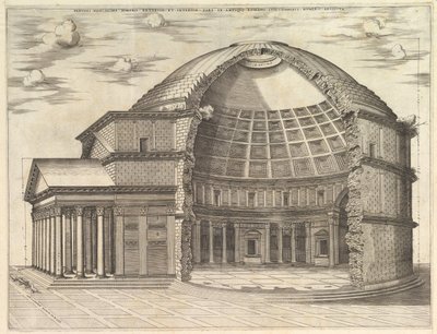 Pantheon, brutt bort for å vise interiøret, 1553 av Unbekannt