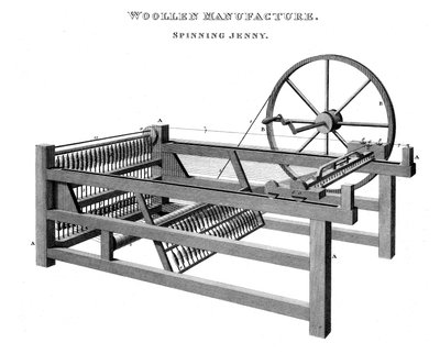 Spinning Jenny, 1820 av Unbekannt