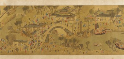 Vårfestival ved elven, Qing-dynastiet, 1700-tallet. av Unbekannt