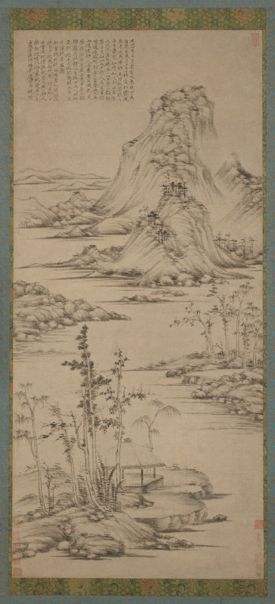 Spring Mists over a Riverside Pavilion, Ming-dynastiet, 1368-1644. av Unbekannt