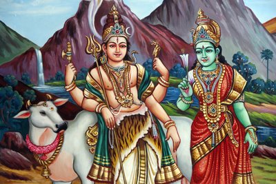 Sri Vadapathira Kaliamman hinduistisk tempel. Shiva og Parvati. Singapore av Unbekannt