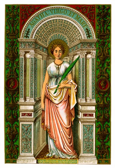 St Agatha, jomfru og martyr, 1886 av Unbekannt