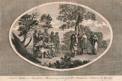 St Augustine, en benediktinermunk, forkynte først for sakserne i Kent, 597 1793 av Unbekannt