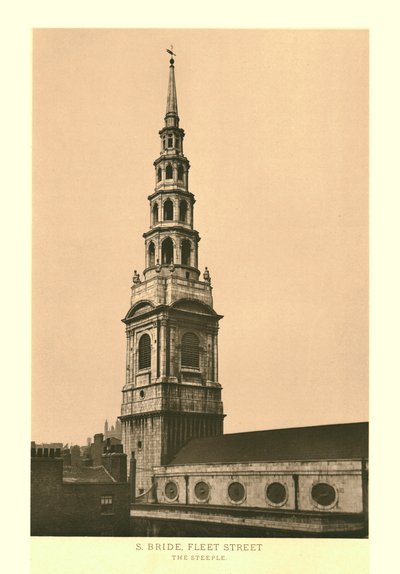 St Bride, Fleet Street, The Steeple, midten av slutten av 1800-tallet. av Unbekannt