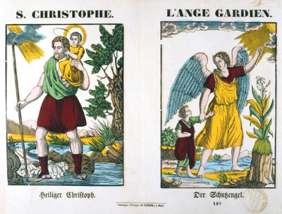 St Christopher and a Guardian Angel, 1800-tallet av Unbekannt