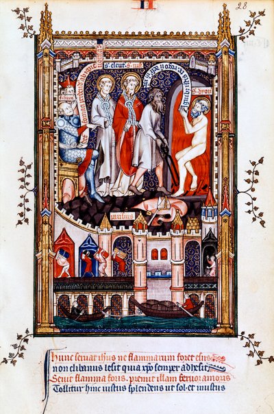 St Denis blir kastet inn i ovnen, 1317 av Unbekannt