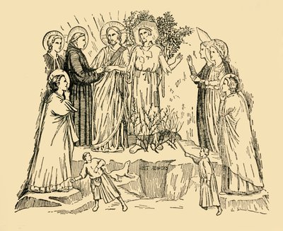 St. Frans av Assisi tar damen fattigdom for å være hans brud, c1930. av Unbekannt
