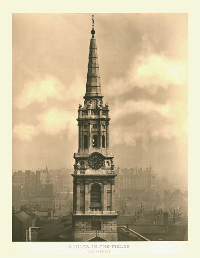 St Giles-in-the-Fields, The Steeple, midten av slutten av 1800-tallet. av Unbekannt