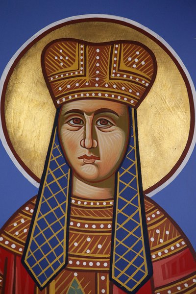 St Helen fresco i Pedoulas ortodokse kirke, Kypros, 20150510, Pedoulas, Kypros av Unbekannt