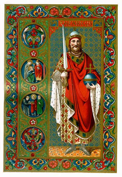 St Henry, den hellige romerske keiseren, 1886 av Unbekannt