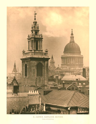 St James, Garlick Hithe, The Steeple, midten av slutten av 1800-tallet. av Unbekannt