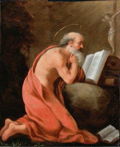 St Hieronymus i bot av Unbekannt
