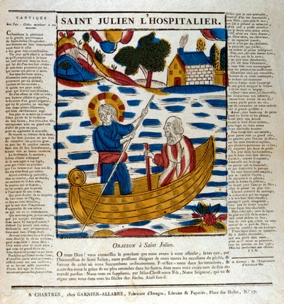 St Julian, skytshelgen for reisende, 1800-tallet av Unbekannt