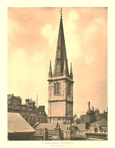 St Margaret Pattens, The Steeple, midten av slutten av 1800-tallet. av Unbekannt