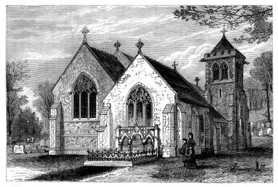 St Michaels kirke og graven til Benjamin Disraeli 1804-1881, slutten av 1800-tallet av Unbekannt