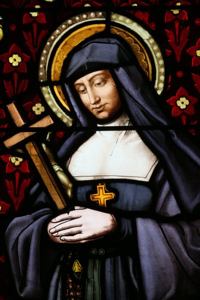 St. Paul kirke. Glassmaleri vindu. Jane Frances de Chantal (Jeanne de Chantal, Jeanne Francoise Fremyot de Rabutin, Baroness de Chantal av Unbekannt