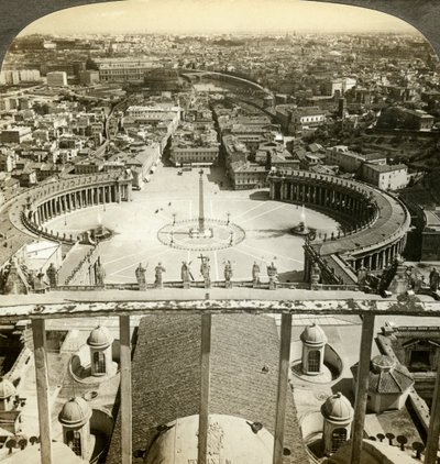 St Peters Square fra kuppelen til St Peters Basilica, Roma, Italia av Unbekannt