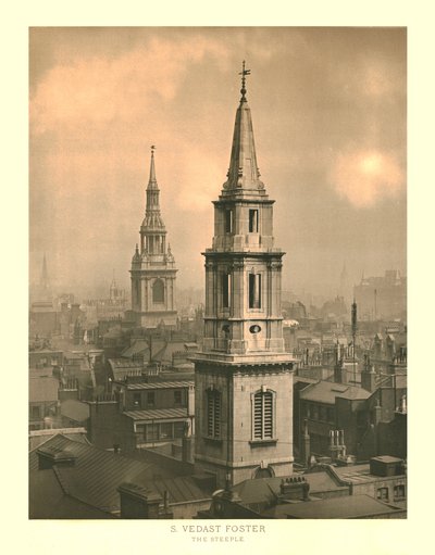 St Vedast Foster, The Steeple, midten av slutten av 1800-tallet. av Unbekannt