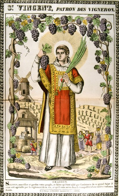 St Vincent, spansk kristen martyr, 1800-tallet av Unbekannt